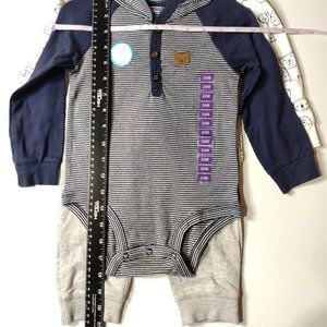 Carter's Baby boy 3-piece set, size 24 months, Blue, white and grey teddy bear